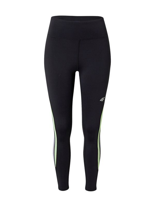 4F 4F Спортен панталон  светлозелено / черно / бяло