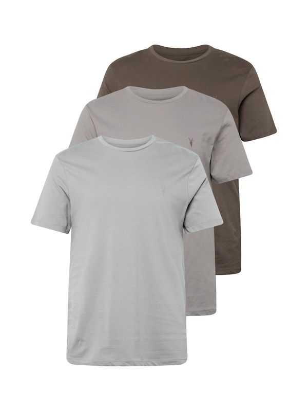 AllSaints AllSaints Тениска 'BRACE'  тъмнокафяво / камък / светлосиво