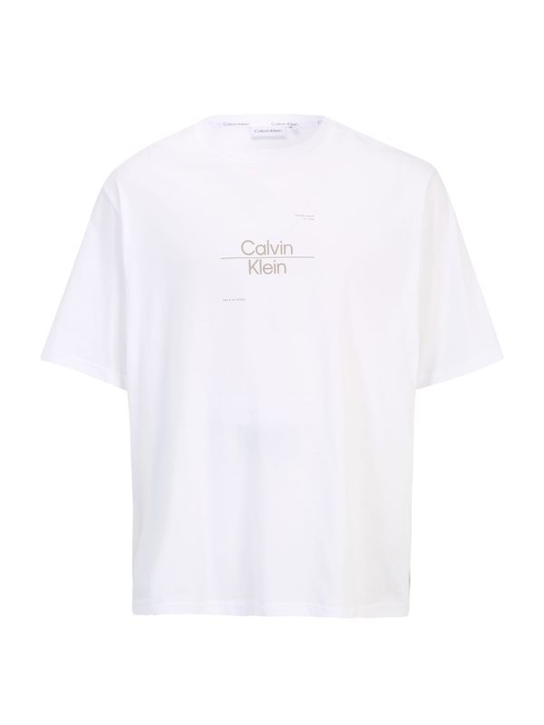 Calvin Klein Big & Tall Calvin Klein Big & Tall Тениска  тъмнобежово / бяло