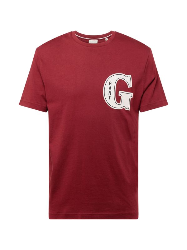 GANT GANT Тениска  винено червено / черно / бяло