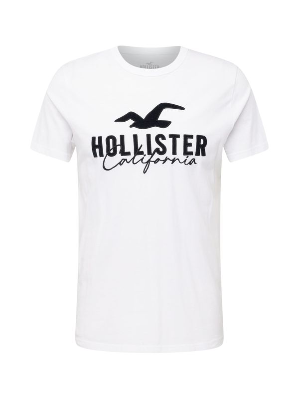 HOLLISTER HOLLISTER Тениска  черно / бяло