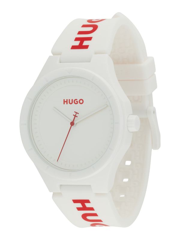 HUGO Red HUGO Red Аналогов часовник '#LIT FOR HIM'  червено / бяло