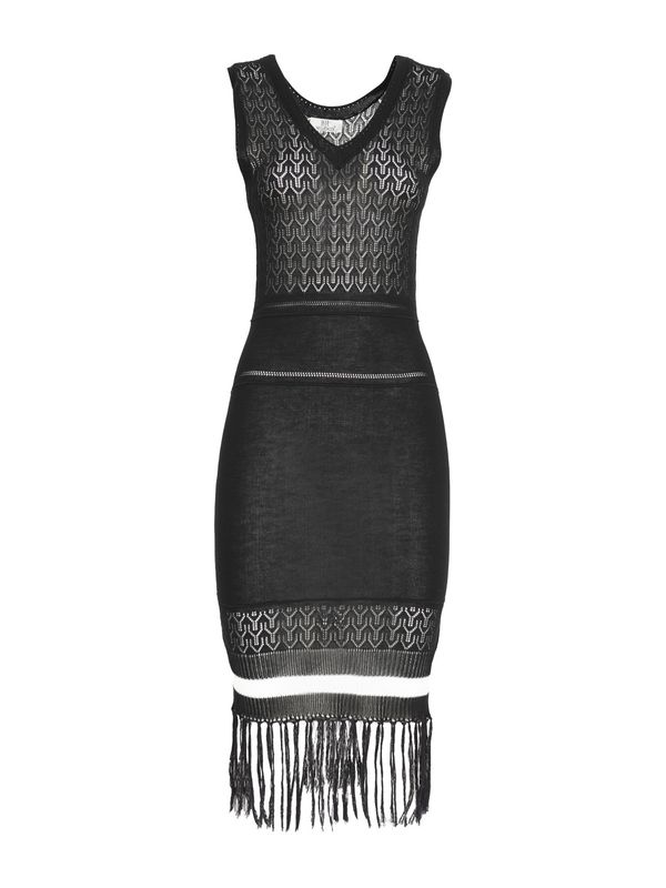Influencer Influencer Плетена рокля 'Pointelle'  черно / бяло