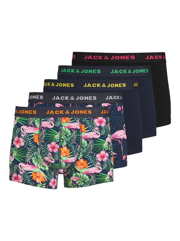 JACK & JONES JACK & JONES Боксерки 'PINK FLAMINGO'  нейви синьо / жълто / зелено / розово