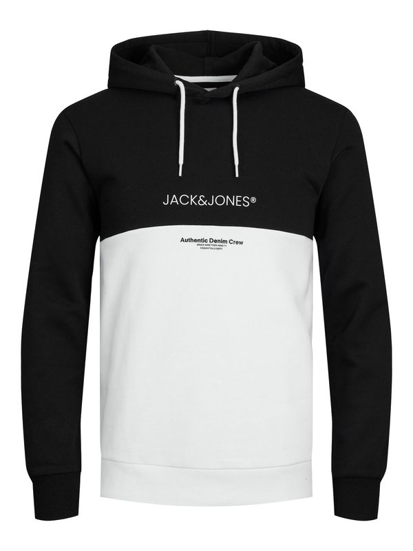 JACK & JONES JACK & JONES Суичър 'Ryder'  черно / бяло