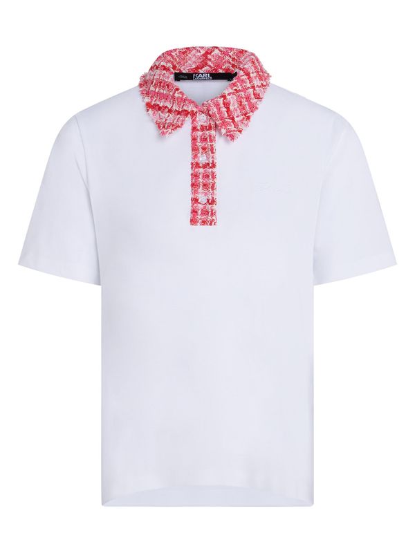 Karl Lagerfeld Karl Lagerfeld Тениска  червен меланж / бяло