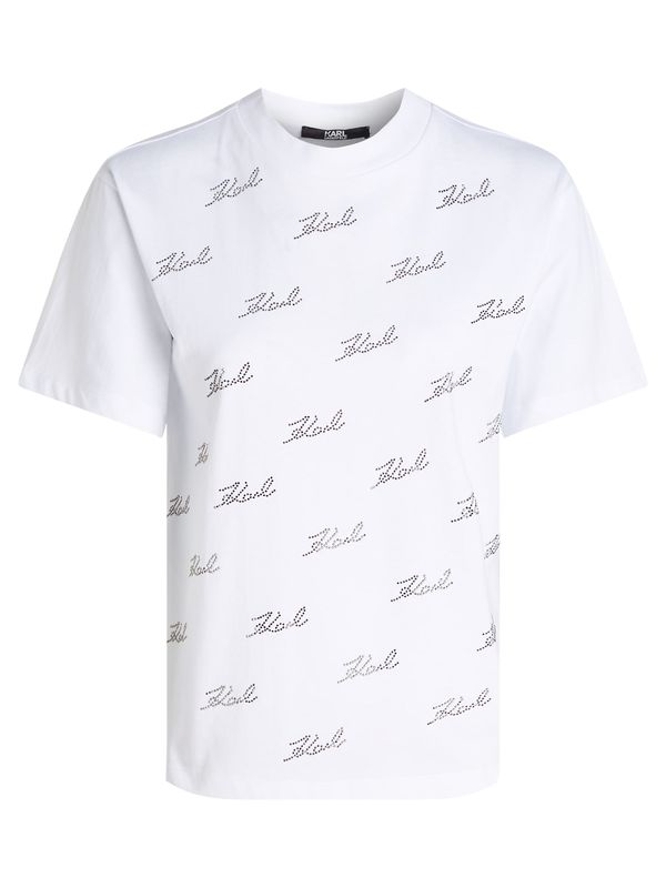 Karl Lagerfeld Karl Lagerfeld Тениска  сребърно / бяло