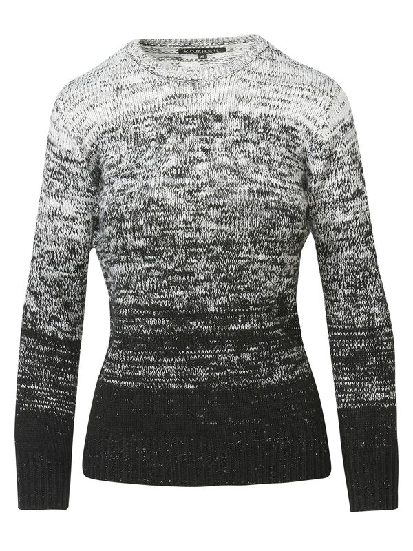 KOROSHI KOROSHI Пуловер  сиво / черно / мръсно бяло