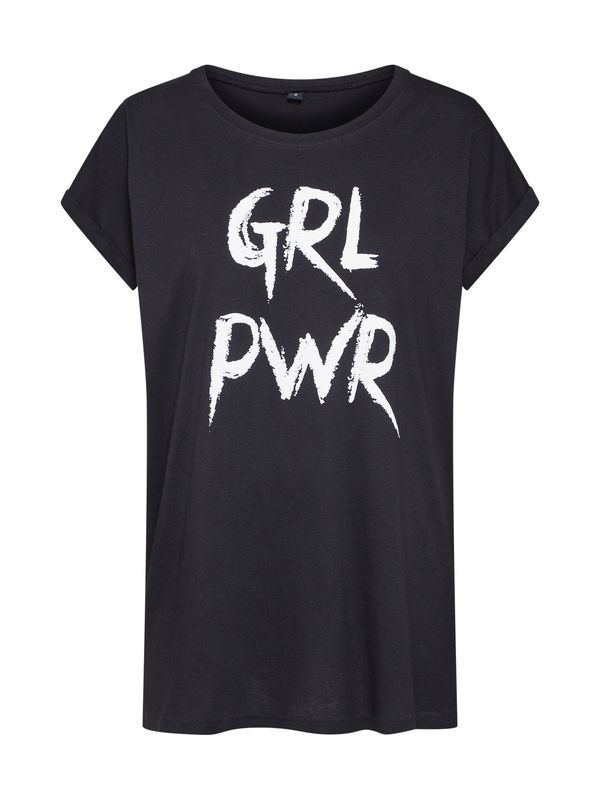 Merchcode Merchcode Тениска 'Grl Pwr'  черно / бяло