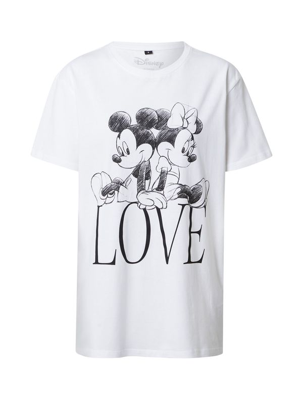 Merchcode Merchcode Тениска 'Minnie Loves Mickey'  черно / бяло