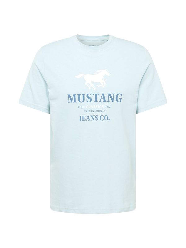 MUSTANG MUSTANG Тениска 'Austin'  морскосиньо / светлосиньо / бяло