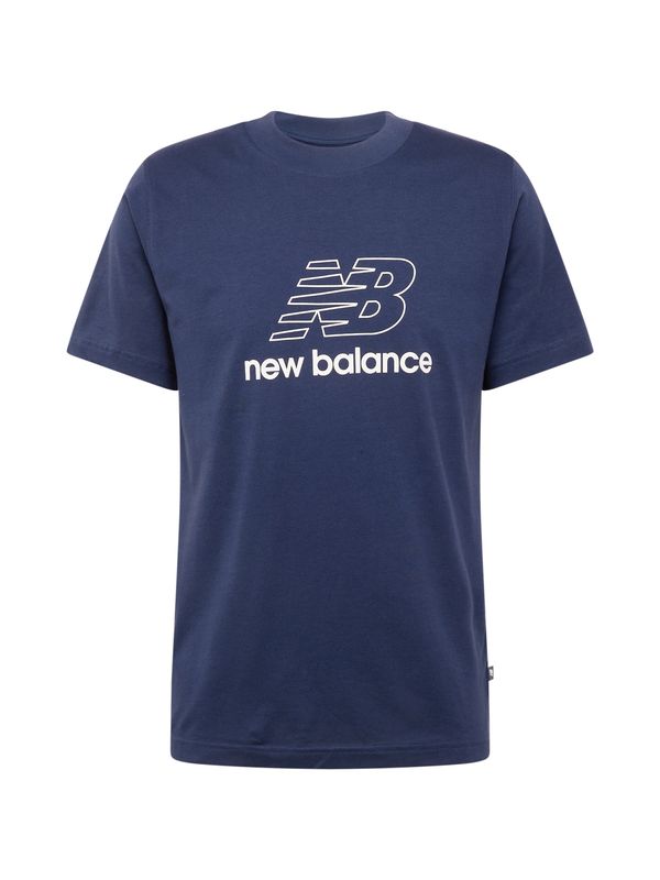 new balance new balance Тениска  морскосиньо / бяло