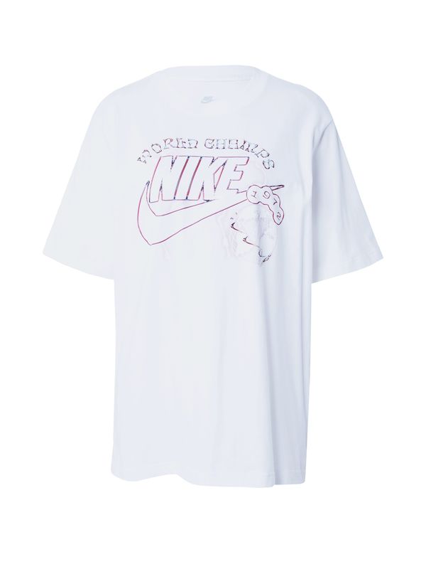 Nike Sportswear Nike Sportswear Свободна дамска риза  светлосиньо / фуксия / червено / бяло