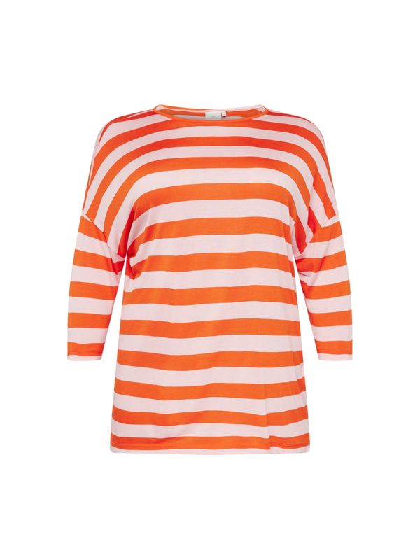 ONLY Carmakoma ONLY Carmakoma Тениска 'LICAP'  оранжево-червено / бяло