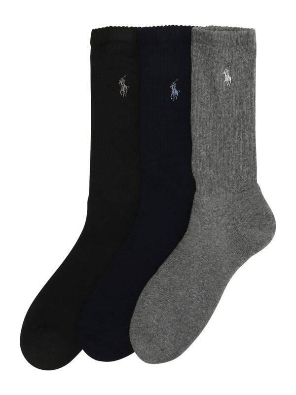Polo Ralph Lauren Polo Ralph Lauren Къси чорапи 'CREW W/PP-CREW-3 PACK'  синьо / сиво / черно