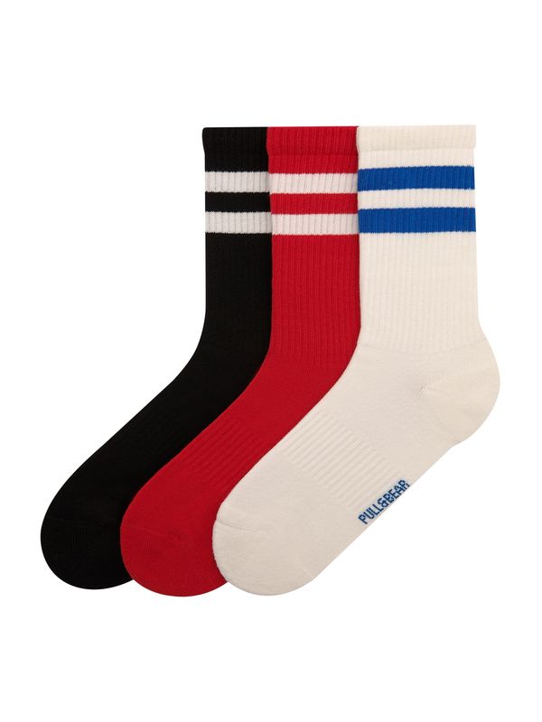 Pull&Bear Pull&Bear Къси чорапи  бежово / синьо / червено / черно