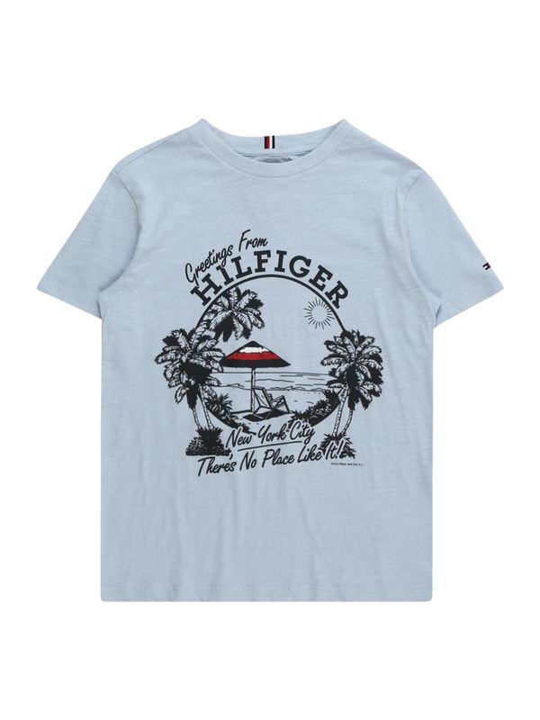 TOMMY HILFIGER TOMMY HILFIGER Тениска 'GREETINGS FROM'  гълъбово синьо / червено / черно / бяло