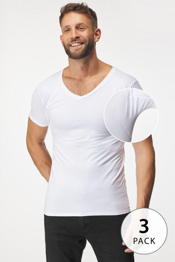 MEN-A 3PACK невидими тениски за под риза MEN-A с подсилени части под мишниците