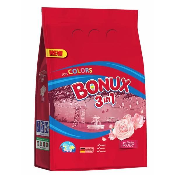 Bonux Автоматичен перилен 3 в 1 с аромат на роза за цветно пране - Bonux 3 в 1 , 4000 гр