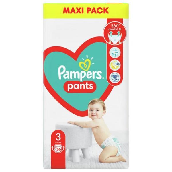 Pampers Памперси гащички- Pampers Pants Active Baby, размер 3 (6-11 кг), 56 бр