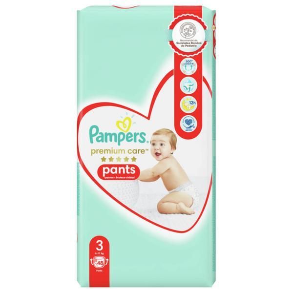 Pampers Памперси гащички - Pampers Premium Care Pants, размер 3 (6-11 кг), 48 бр