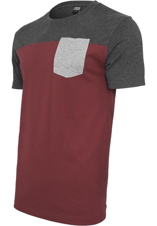 UC Men 3-Tone Pocket T-Shirt Burgundy/Cha/Grey