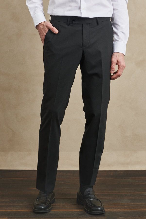 AC&Co / Altınyıldız Classics AC&Co / Altınyıldız Classics Men's Black Slim Fit Narrow Cut Classic Side Pocket Trousers