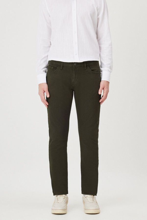 AC&Co / Altınyıldız Classics AC&Co / Altınyıldız Classics Men's Khaki Slim Fit Slim Fit 5 Pocket Cotton Canvas Flexible Chino Trousers