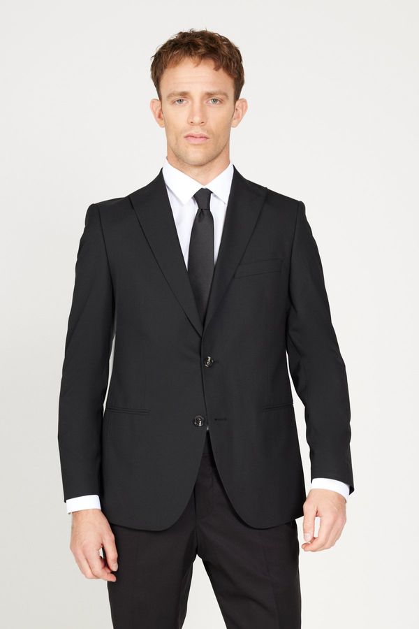 ALTINYILDIZ CLASSICS ALTINYILDIZ CLASSICS Men's Black Extra Slim Fit Slim Fit Black Sports Suit.