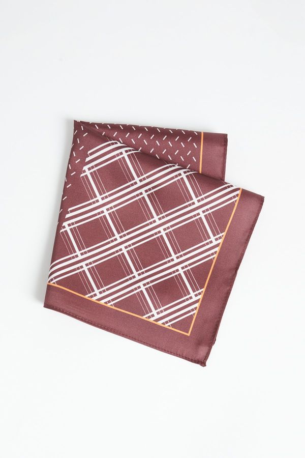 ALTINYILDIZ CLASSICS ALTINYILDIZ CLASSICS Men's Claret Red-White Patterned Handkerchief