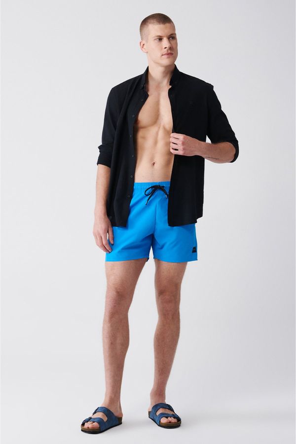 Avva Avva Men's Blue Quick Dry Standard Size Flat Swimwear Marine Shorts