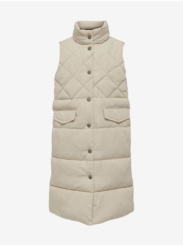 Only Beige girls' quilted vest ONLY New Stacy - Girls