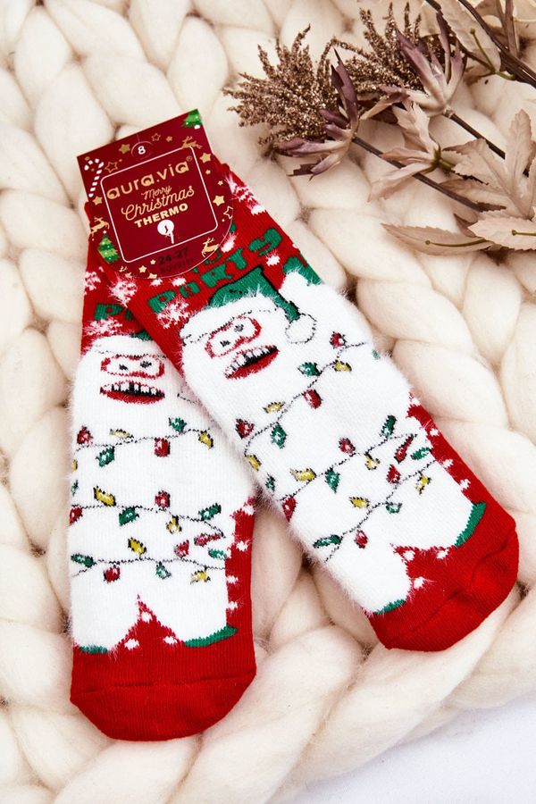 Kesi Children's Christmas cotton thermoactive socks Yeti Red