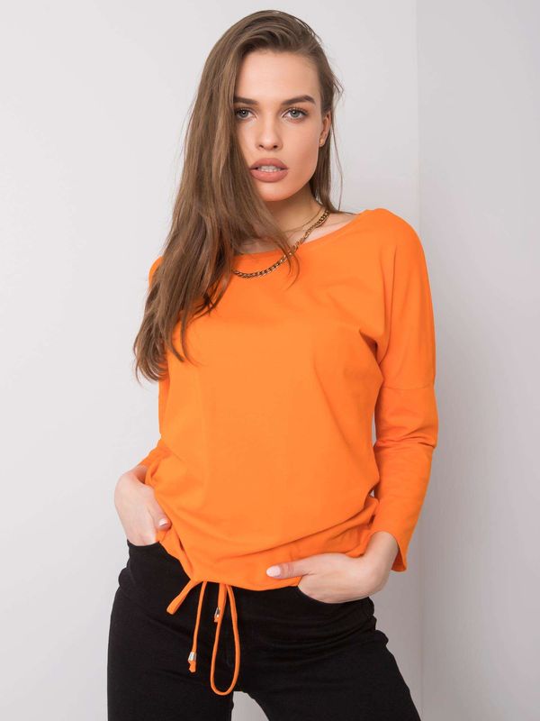 Fashionhunters Cotton orange blouse for women