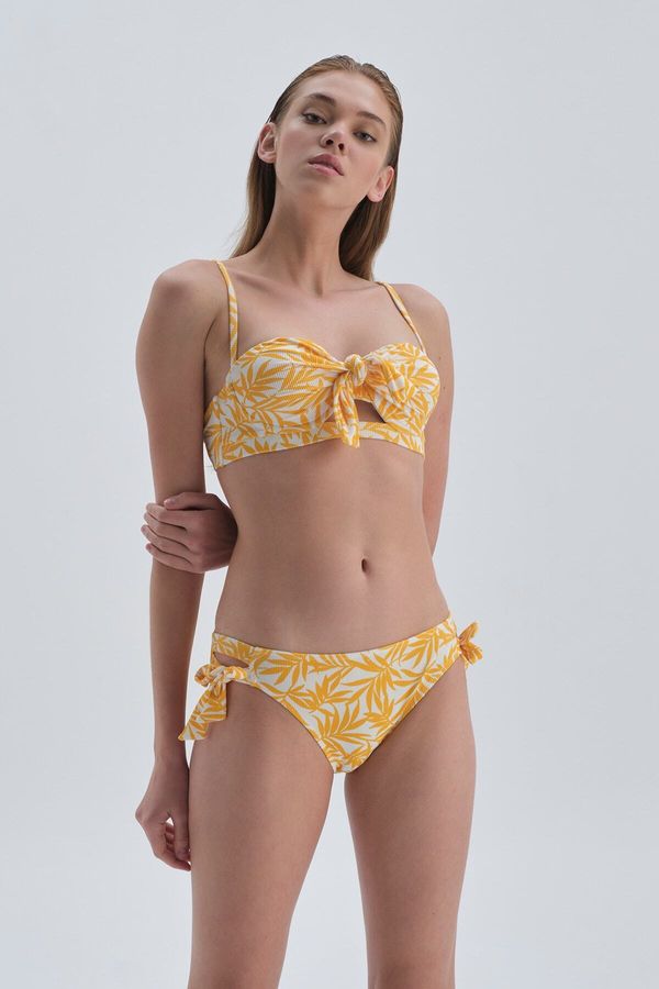 Dagi Dagi Yellow Strapless Covered Bikini Top