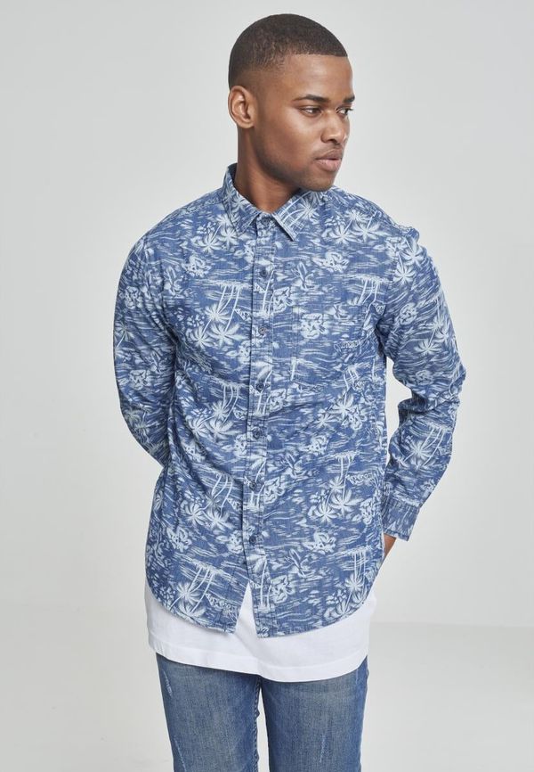 UC Men Denim shirt with light blue print