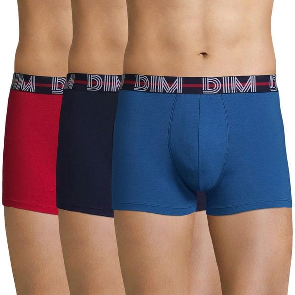 DIM DIM POWERFUL BOXERS 3x - Men's boxers 3 pcs - red - dark blue - light blue