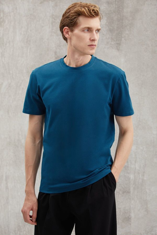 GRIMELANGE GRIMELANGE Chad Men's Slim Fit Ultra Flexible Oil Green T-shirt