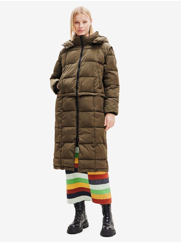 DESIGUAL Khaki Desigual Tetris Winter Quilted Jacket - Ladies