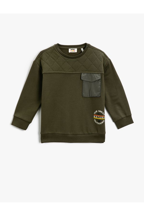 Koton Koton Quilted Detailed Sweatshirt with One Pocket.
