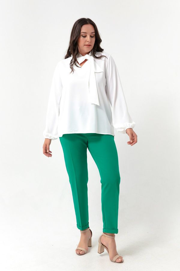 Lafaba Lafaba жените зелен плюс размер панталони с ластик