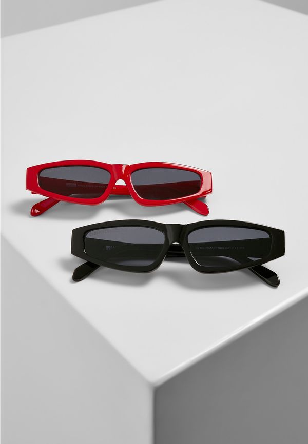 Urban Classics Accessoires Lefkada 2-Pack Sunglasses Black/Black+Red/Black
