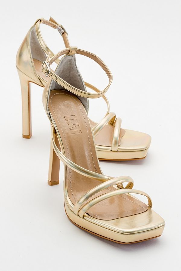 LuviShoes LuviShoes Shelp Women's Gold Heeled Shoes