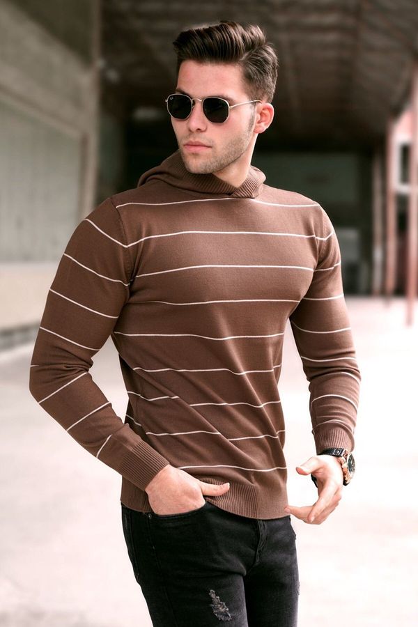 Madmext Madmext Men's Brown Hoodie Sweater 5623