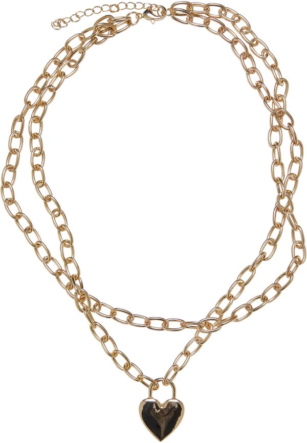 Urban Classics Accessoires Necklace with heart padlock - golden color