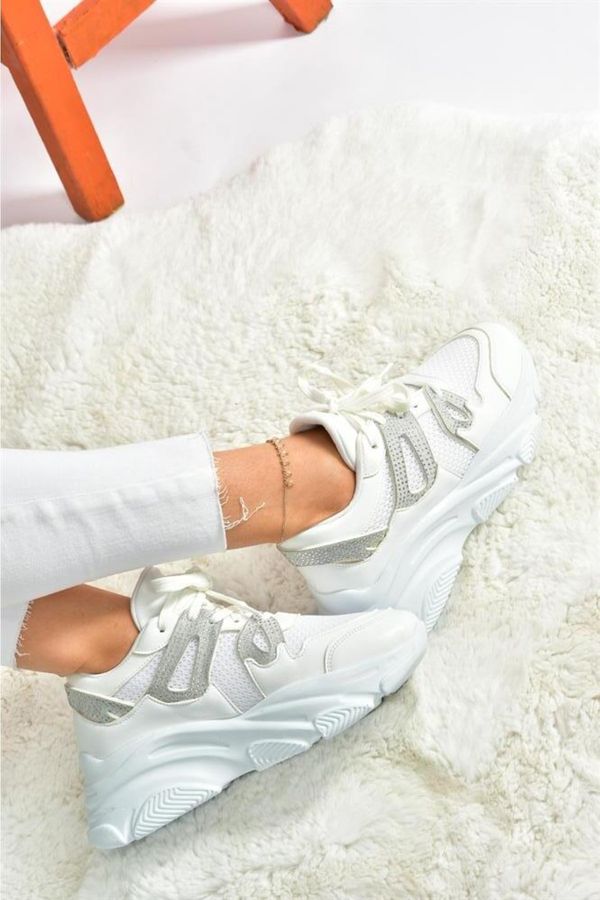 Fox Shoes Обувки от лисица P973016509 бели дебели маратонки спортни обувки