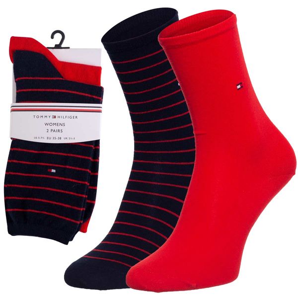 Tommy Hilfiger Tommy Hilfiger Woman's 2Pack Socks 100001494007 Navy Blue/Red