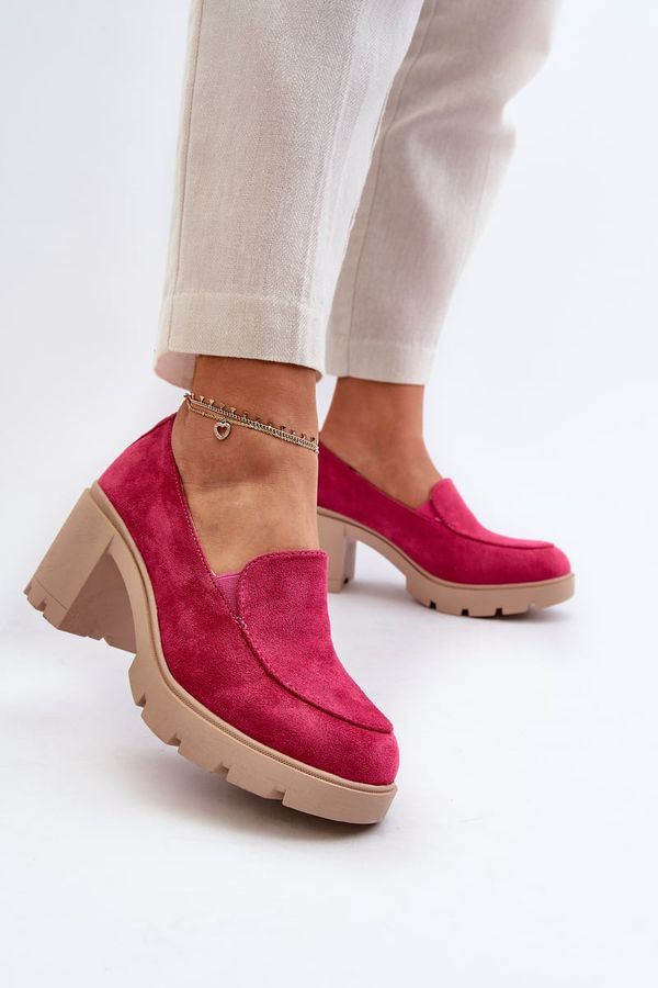 Kesi Women's eco-suede shoes with high heels and Fuchsia Arablosa platform
