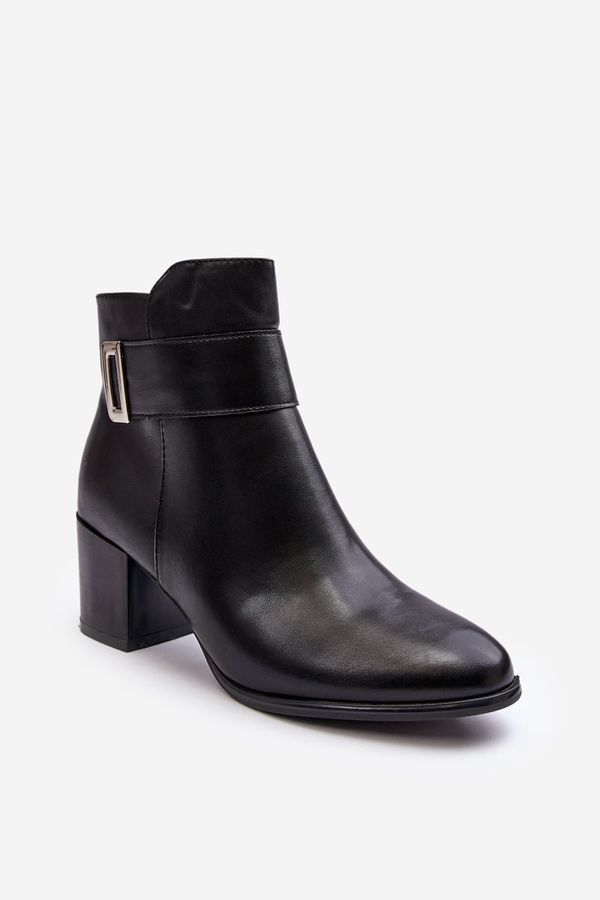 Kesi Women's leather ankle boots Black Starines