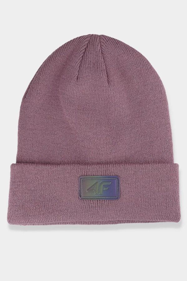 Kesi Women's winter hat with 4F logo - dark pink
